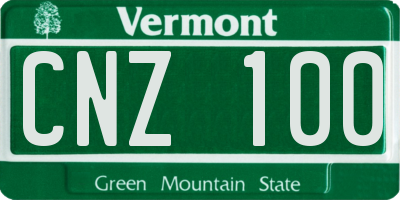 VT license plate CNZ100