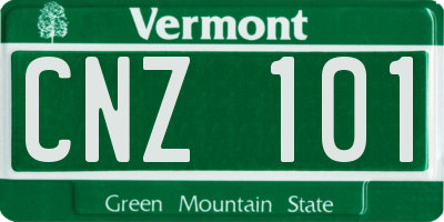 VT license plate CNZ101