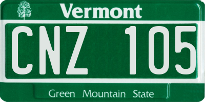 VT license plate CNZ105