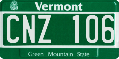 VT license plate CNZ106