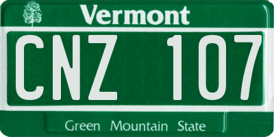 VT license plate CNZ107
