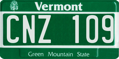 VT license plate CNZ109