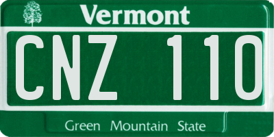 VT license plate CNZ110