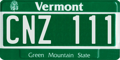VT license plate CNZ111