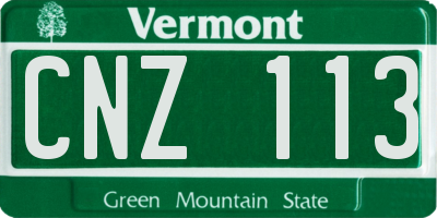 VT license plate CNZ113