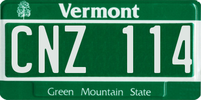 VT license plate CNZ114