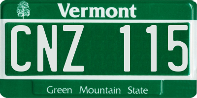 VT license plate CNZ115