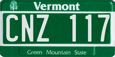 VT license plate CNZ117