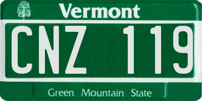 VT license plate CNZ119