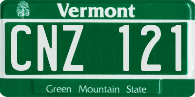 VT license plate CNZ121