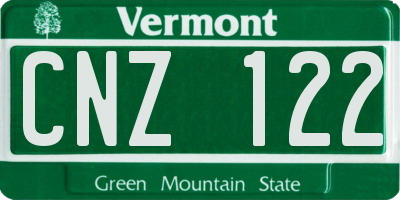 VT license plate CNZ122