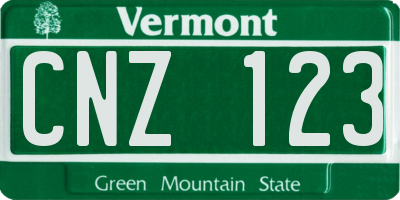 VT license plate CNZ123