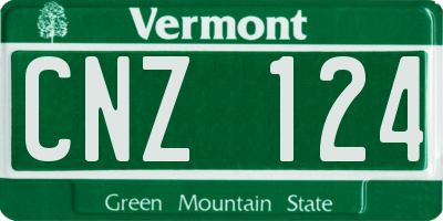VT license plate CNZ124