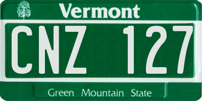 VT license plate CNZ127