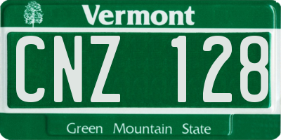VT license plate CNZ128