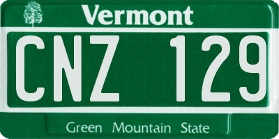 VT license plate CNZ129