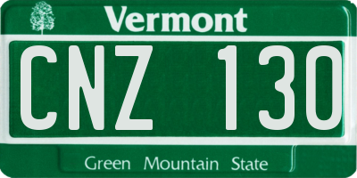 VT license plate CNZ130