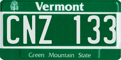 VT license plate CNZ133