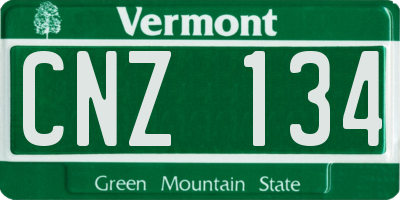 VT license plate CNZ134