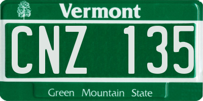 VT license plate CNZ135