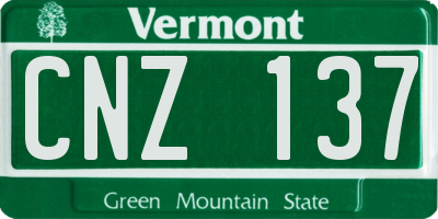 VT license plate CNZ137
