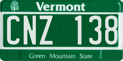 VT license plate CNZ138