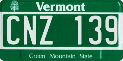 VT license plate CNZ139