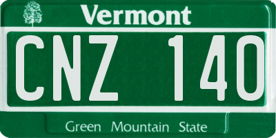 VT license plate CNZ140