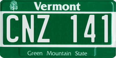 VT license plate CNZ141