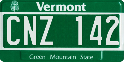 VT license plate CNZ142