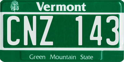 VT license plate CNZ143