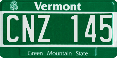 VT license plate CNZ145