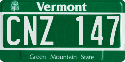 VT license plate CNZ147