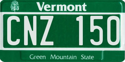 VT license plate CNZ150