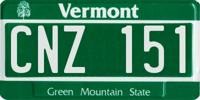 VT license plate CNZ151