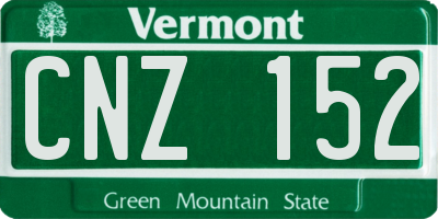 VT license plate CNZ152