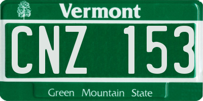 VT license plate CNZ153