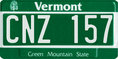 VT license plate CNZ157