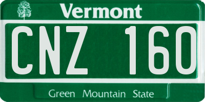 VT license plate CNZ160