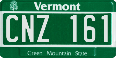 VT license plate CNZ161