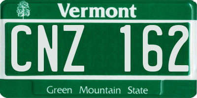 VT license plate CNZ162