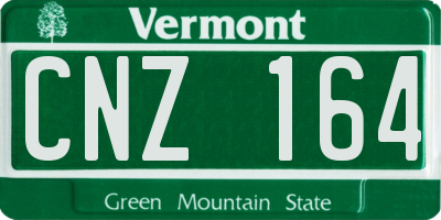 VT license plate CNZ164