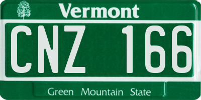 VT license plate CNZ166