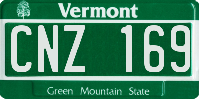 VT license plate CNZ169