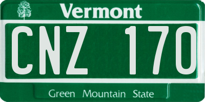 VT license plate CNZ170
