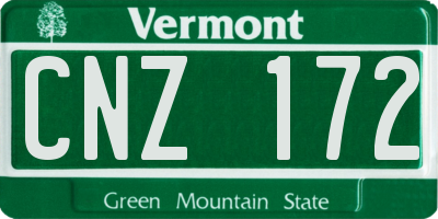 VT license plate CNZ172