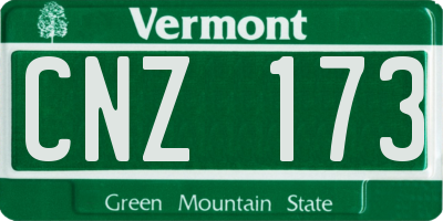 VT license plate CNZ173