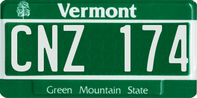 VT license plate CNZ174