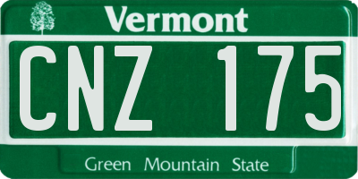 VT license plate CNZ175
