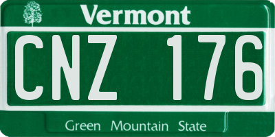VT license plate CNZ176